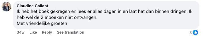 Reader review from Facebook