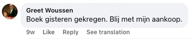 Reader review from Facebook
