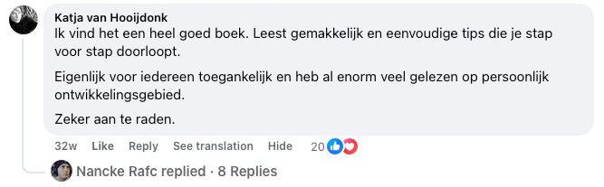 Reader review from Facebook