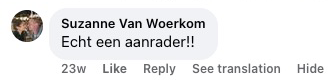 Reader review from Facebook