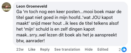 Reader review from Facebook