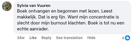 Reader review from Facebook