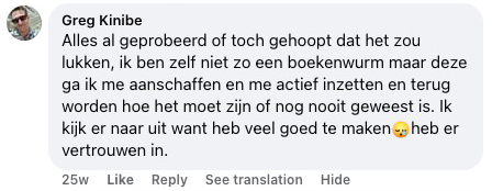 Reader review from Facebook